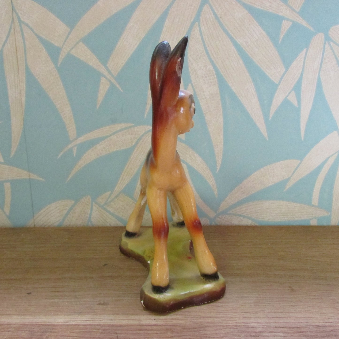 circa. 1940s chalkware gangly-legged deer figurine