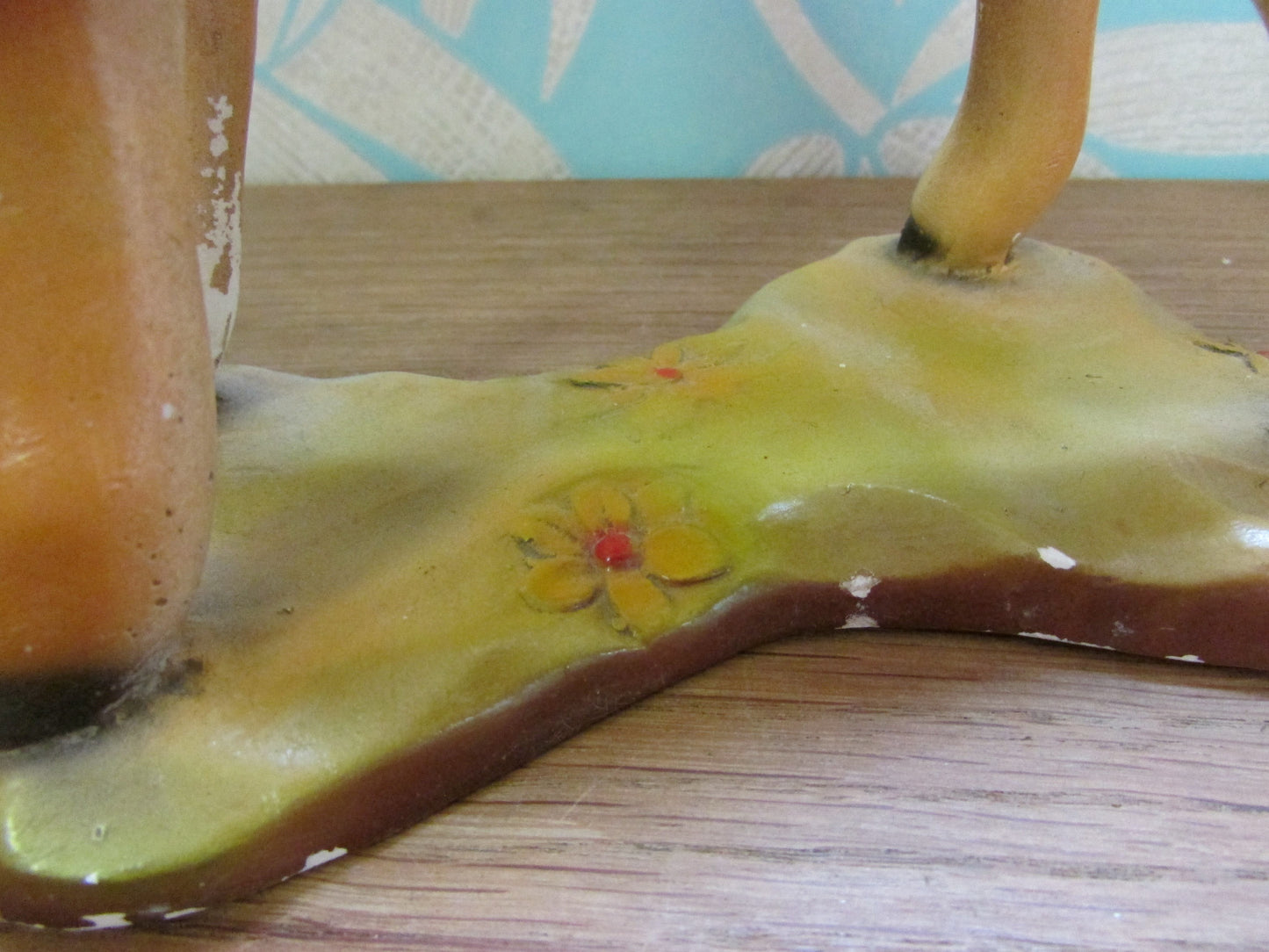 circa. 1940s chalkware gangly-legged deer figurine