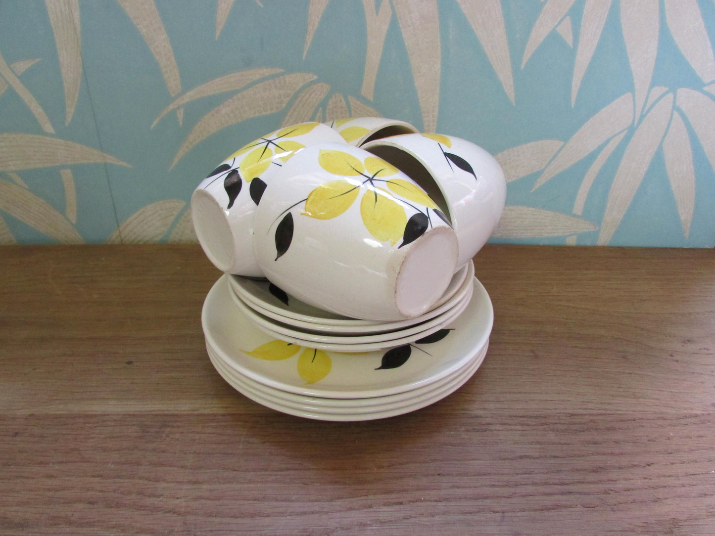 Rare vintage Royal Tudorware Barker Bros yellow flower motif teaset