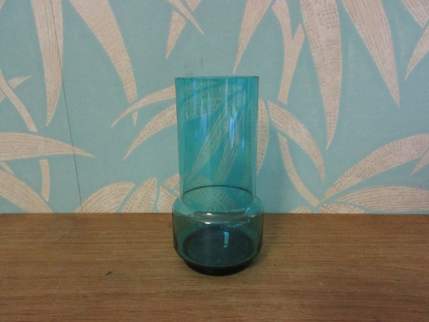 Mid-century 7-piece aqua/peacock blue glass water jug set