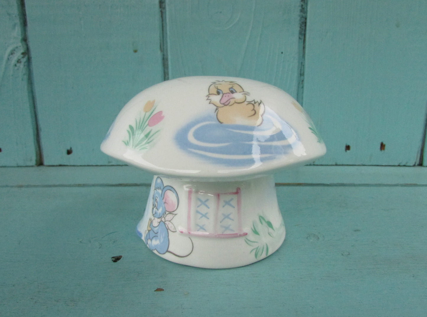 Vintage Matchmaker English fine bone china nursery-theme mushroom/toadstool money box