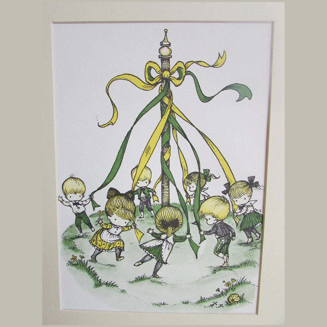 Vintage 1960s Joan Walsh Anglund maypole print