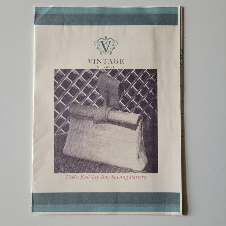 Vintage Visage sewing pattern for 1940s roll top bag