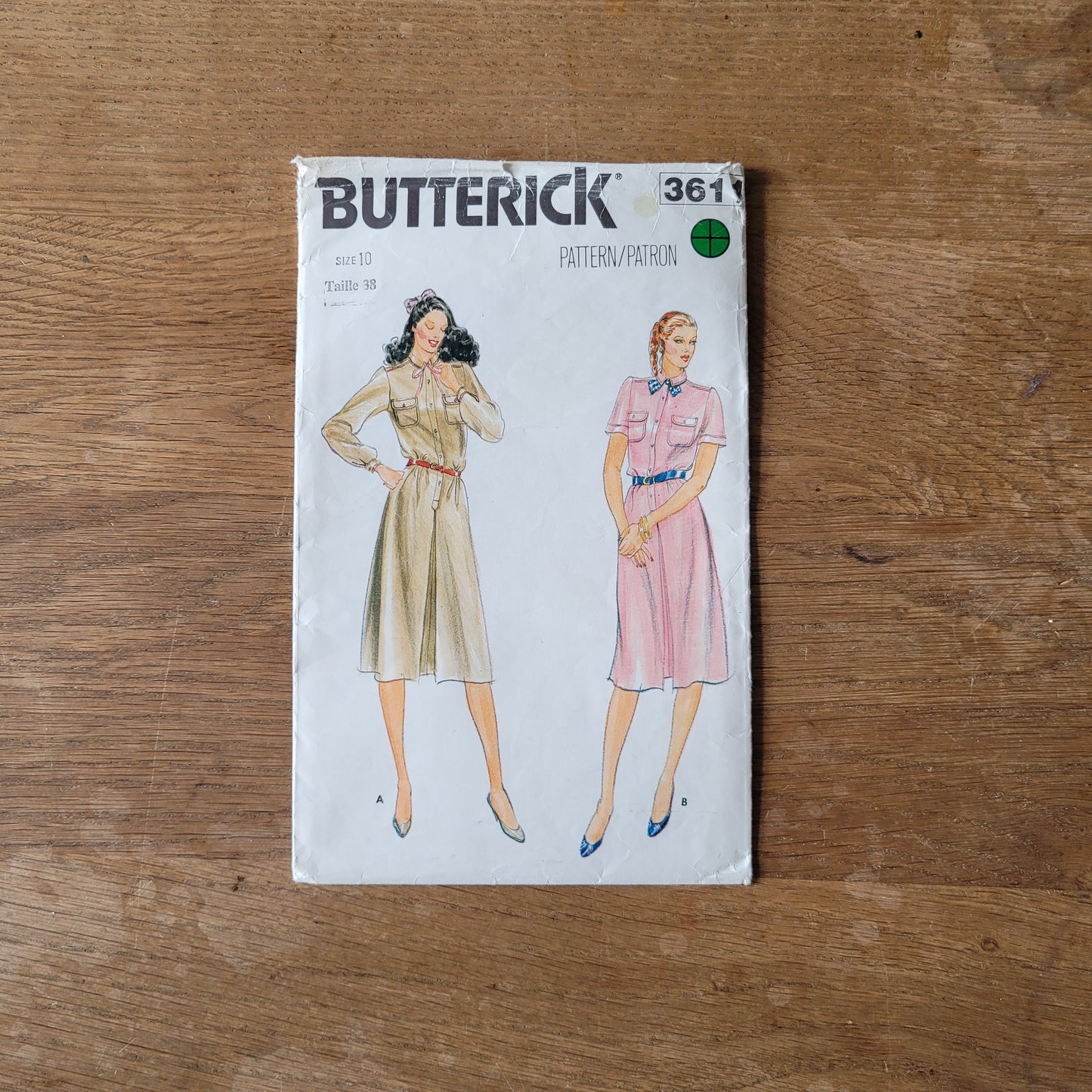 Used 1980s Butterick 3611 sewing pattern for misses' loose-fitting dress, size 10 (see description below)