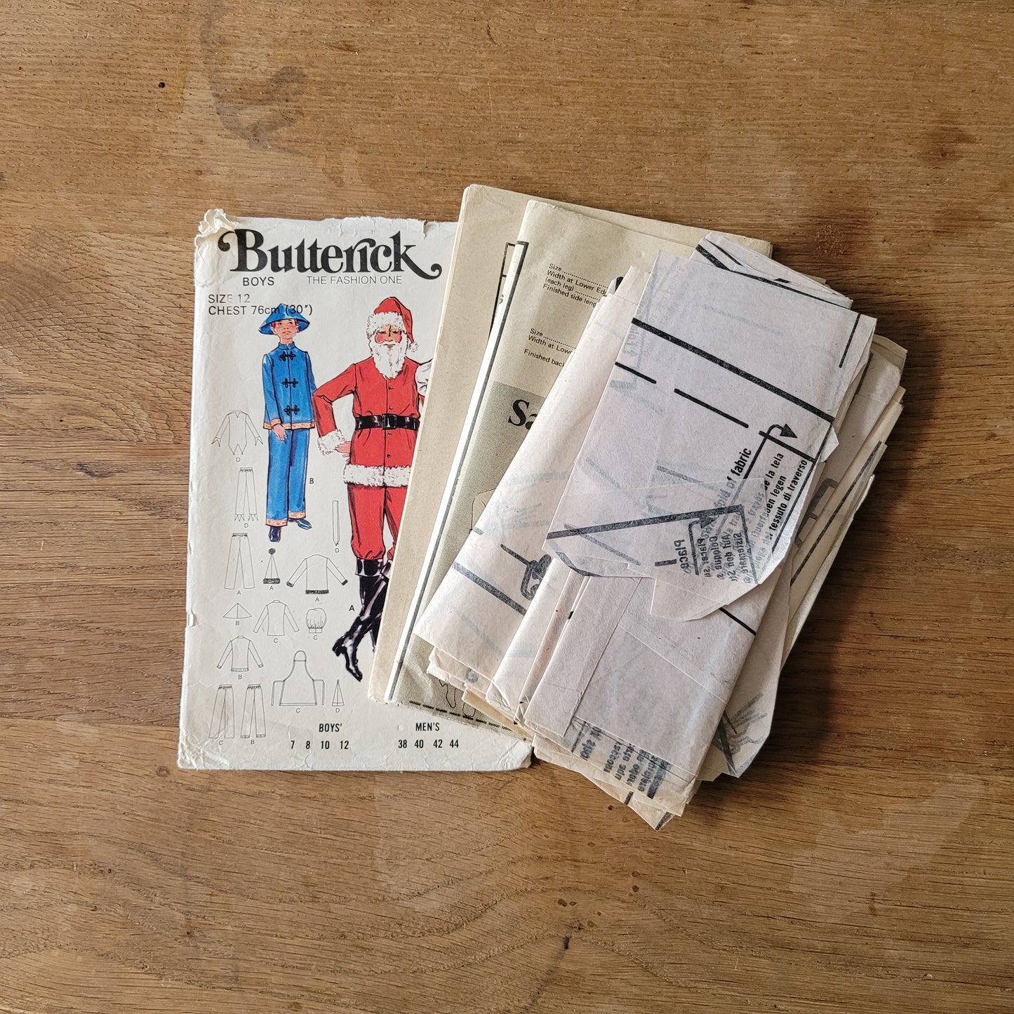 Part cut 1971 Butterick 5103 sewing pattern for men's & boys fancy dress costumes, size 12 (complete)