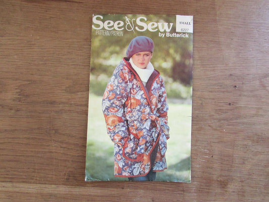 Part cut vintage Butterick 6227 sewing pattern for misses' jacket & belt, size Small 8-10 (complete)