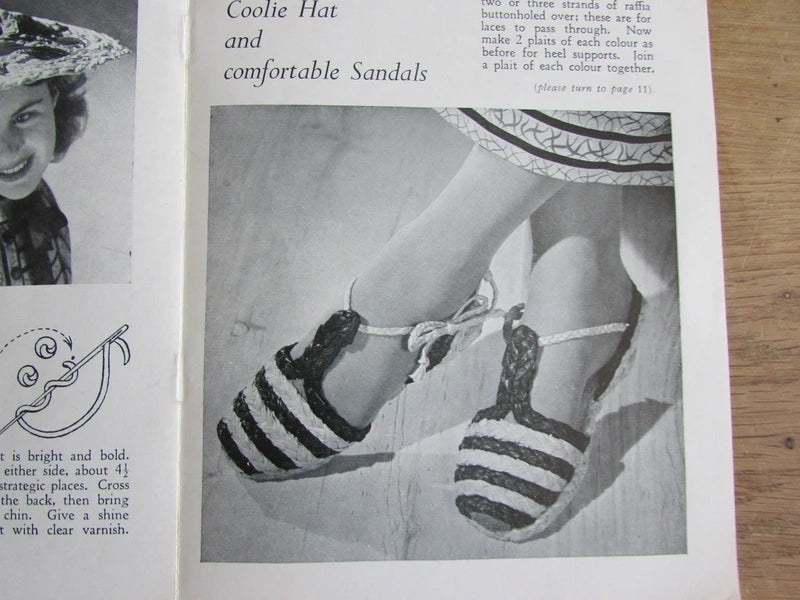 1950s Dryad Handicrafts leaflet No.137: Make These From Raffia