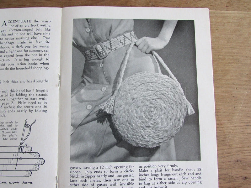 1950s Dryad Handicrafts leaflet No.137: Make These From Raffia