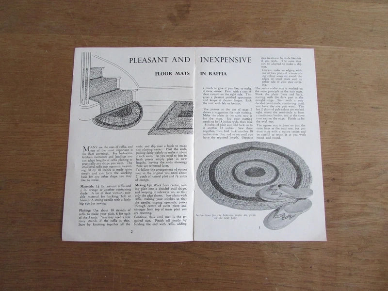1950s Dryad Handicrafts leaflet No.137: Make These From Raffia