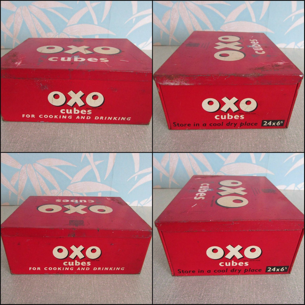 Rare vintage OXO shop display tin with stand