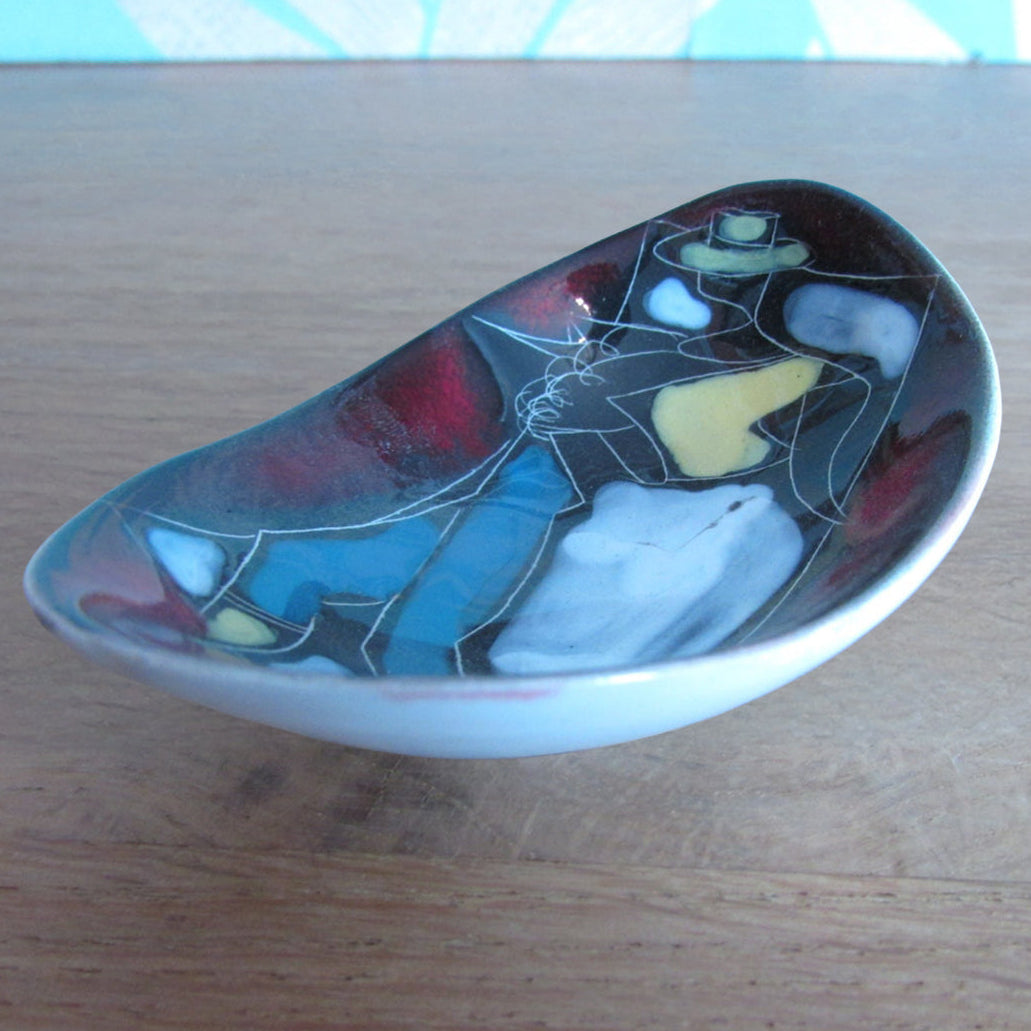1950s Italian San Marino-style art pottery pin dish