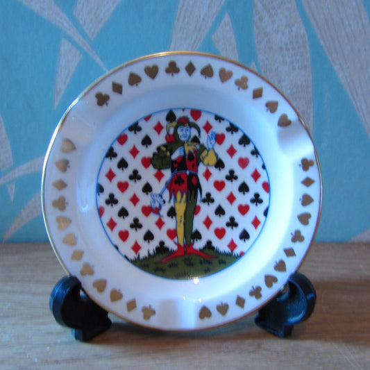 Rare 1980s Spode Fine Bone China Joker playing card ashtray