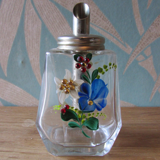 Vintage Austrian handpainted sugar pourer, added diamanté detail