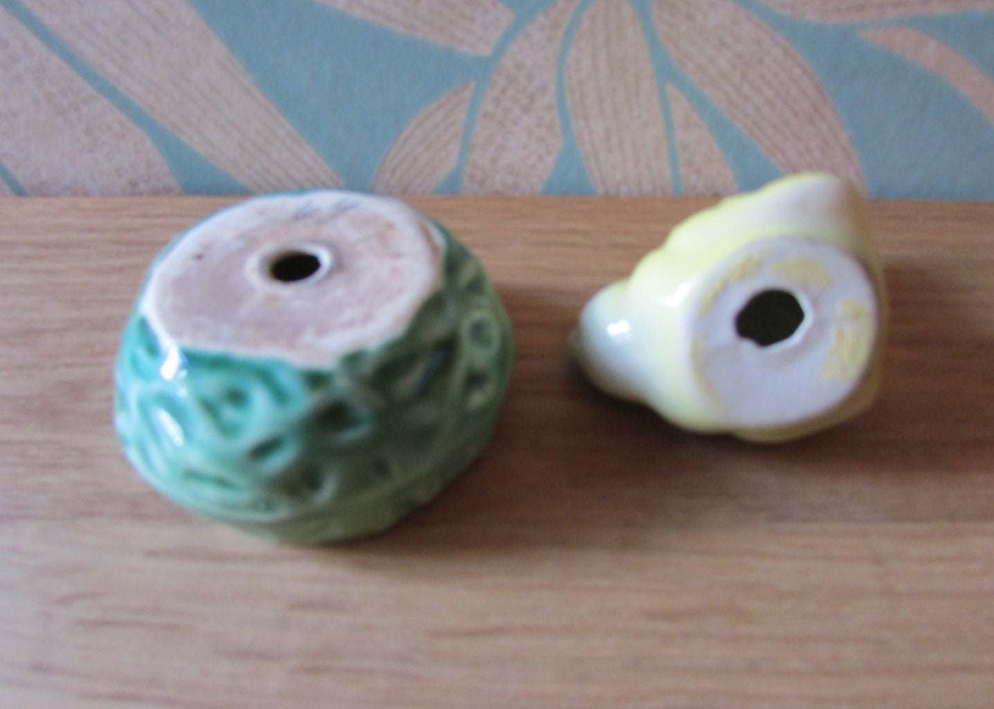 Vintage ceramic yellow bird/chick in nest salt & pepper duo