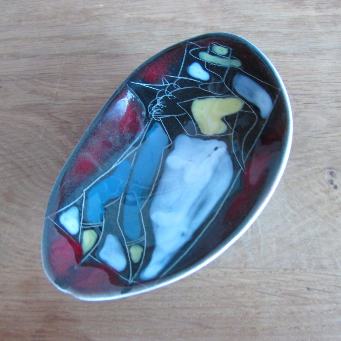 1950s Italian San Marino-style art pottery small pin dish