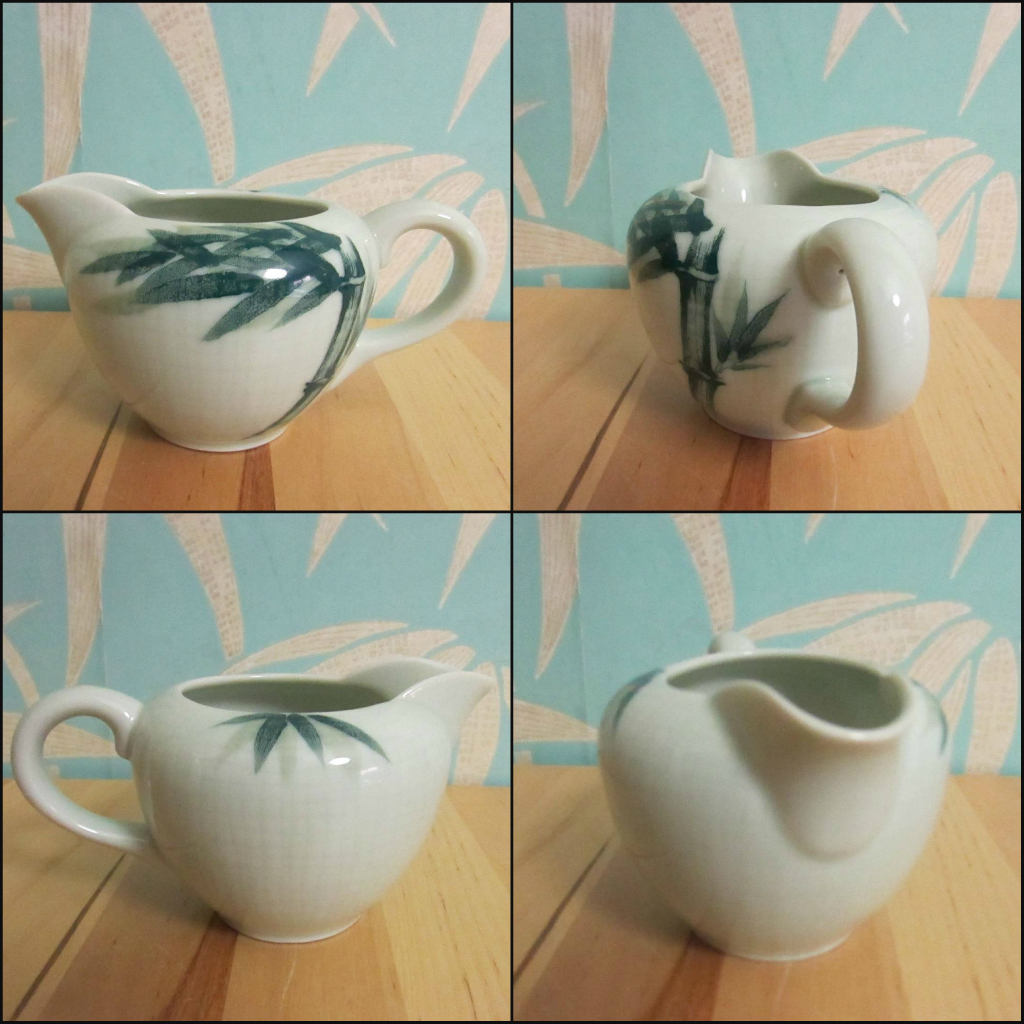 Vintage Celadon China hand-painted underglaze 'Bamboo' (no gold) teaset