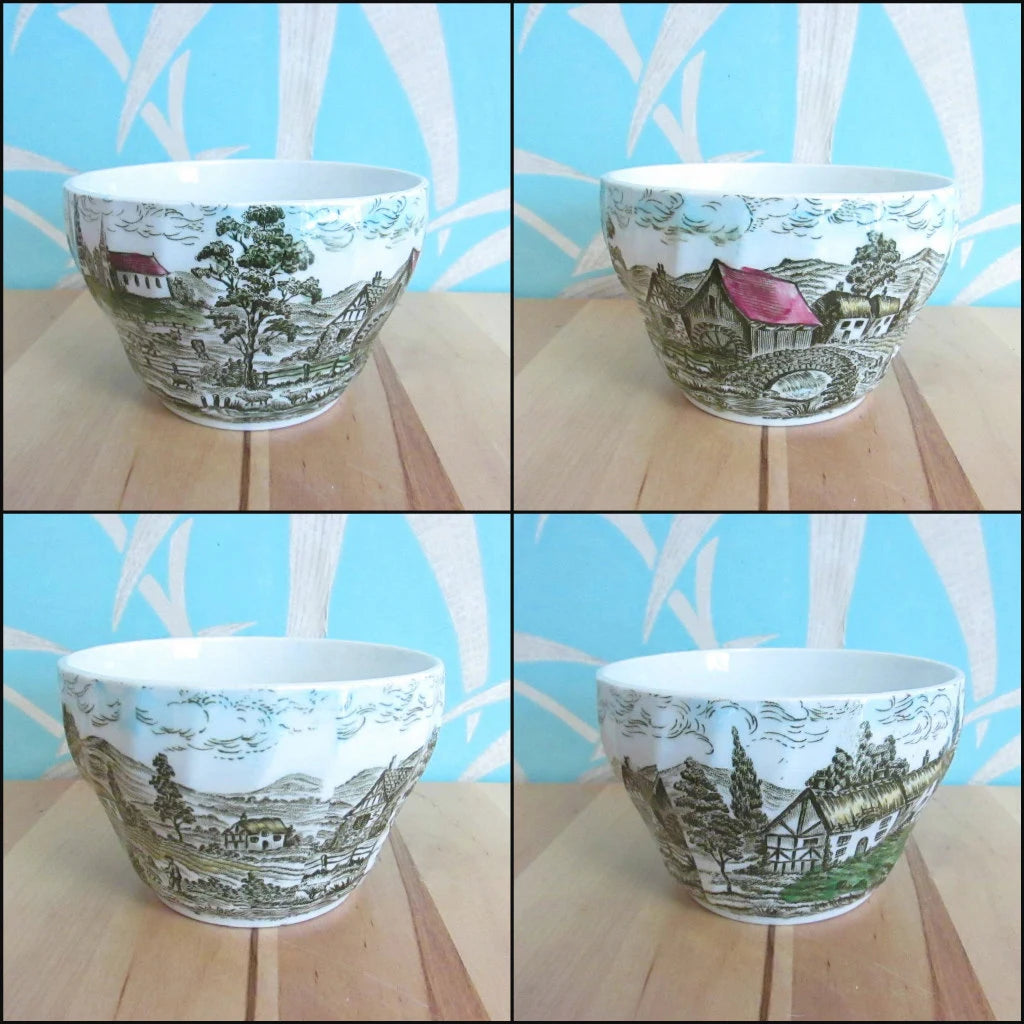 Assortment of 1950s British Anchor "English Country Scenes" teaware