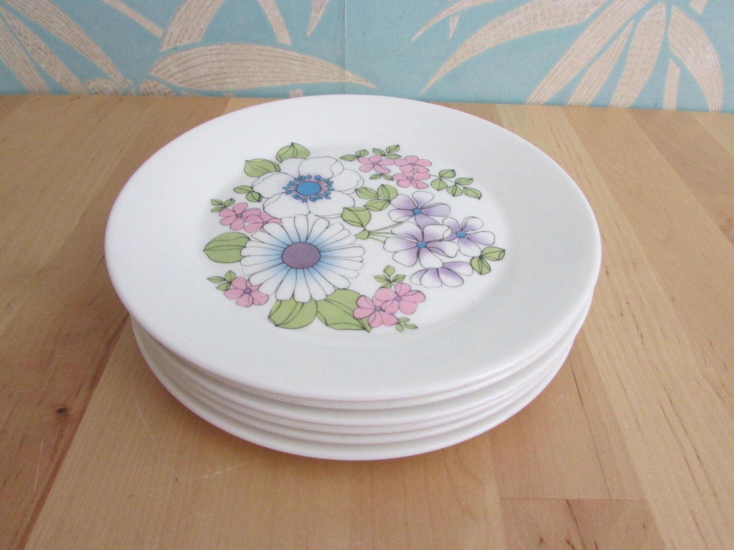 Set of 6 1960s HT (Hostess Tableware) "Angelique" tea/cake plates