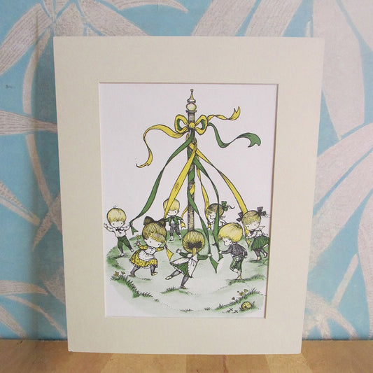 Vintage 1960s Joan Walsh Anglund maypole print