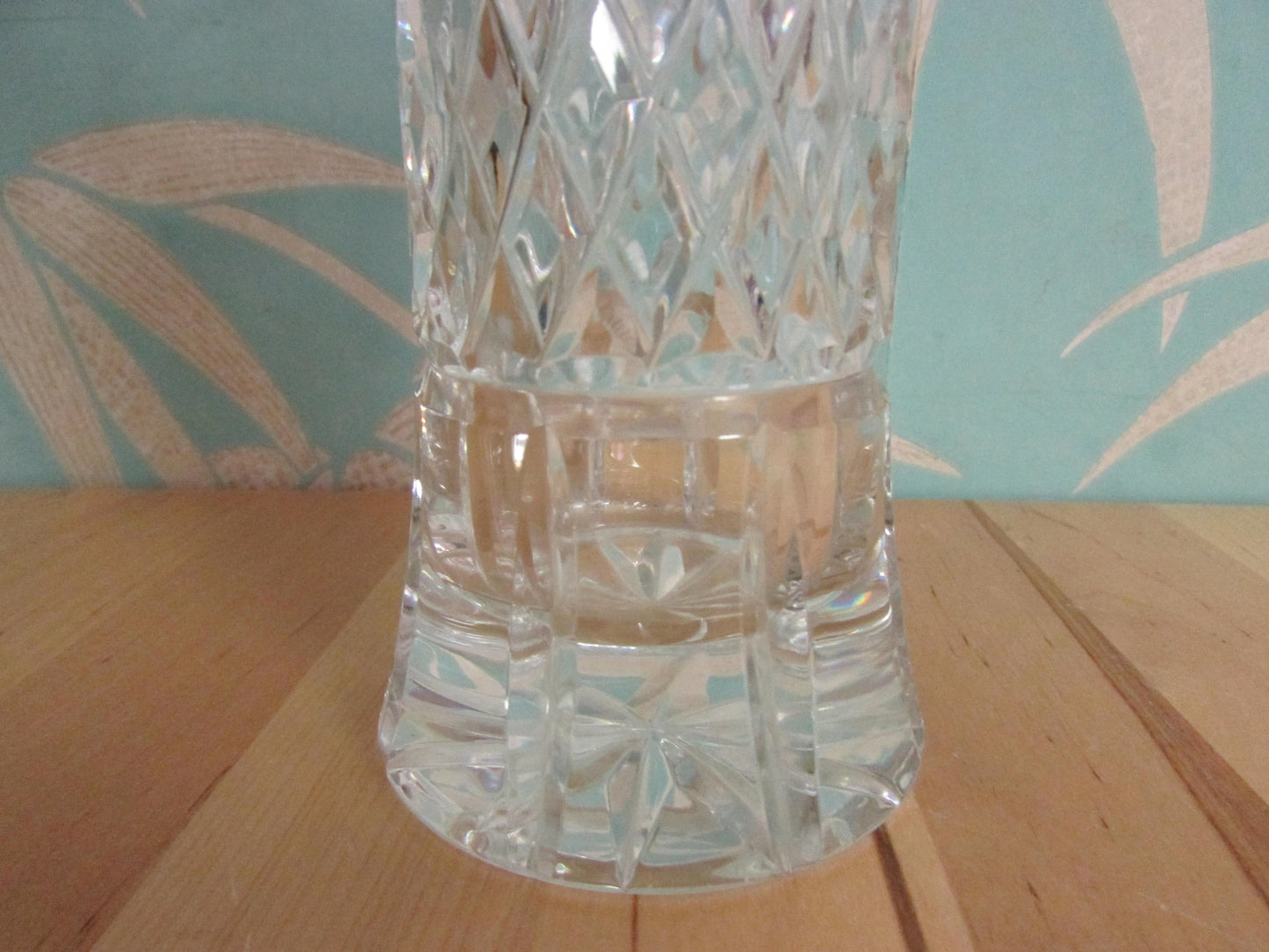 Vintage Galway Irish clear cut lead crystal waisted vase