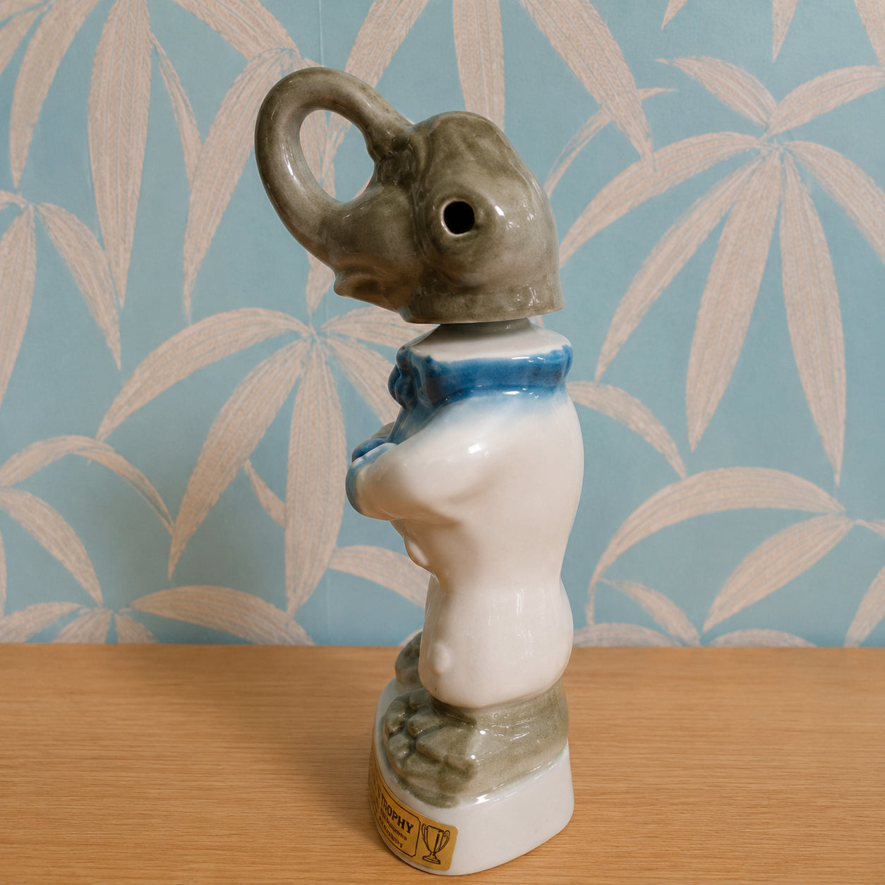1968 Jim Bean Beams Trophy ceramic elephant whisky decanter