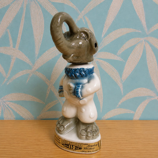 1968 Jim Bean Beams Trophy ceramic elephant whisky decanter