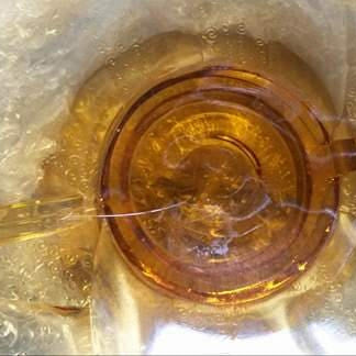 Vintage Art Deco amber pressed glass centrepiece bowl