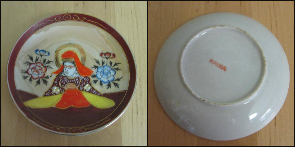 Delicate 1930s hand-painted Japanese Samurai tea set with koro