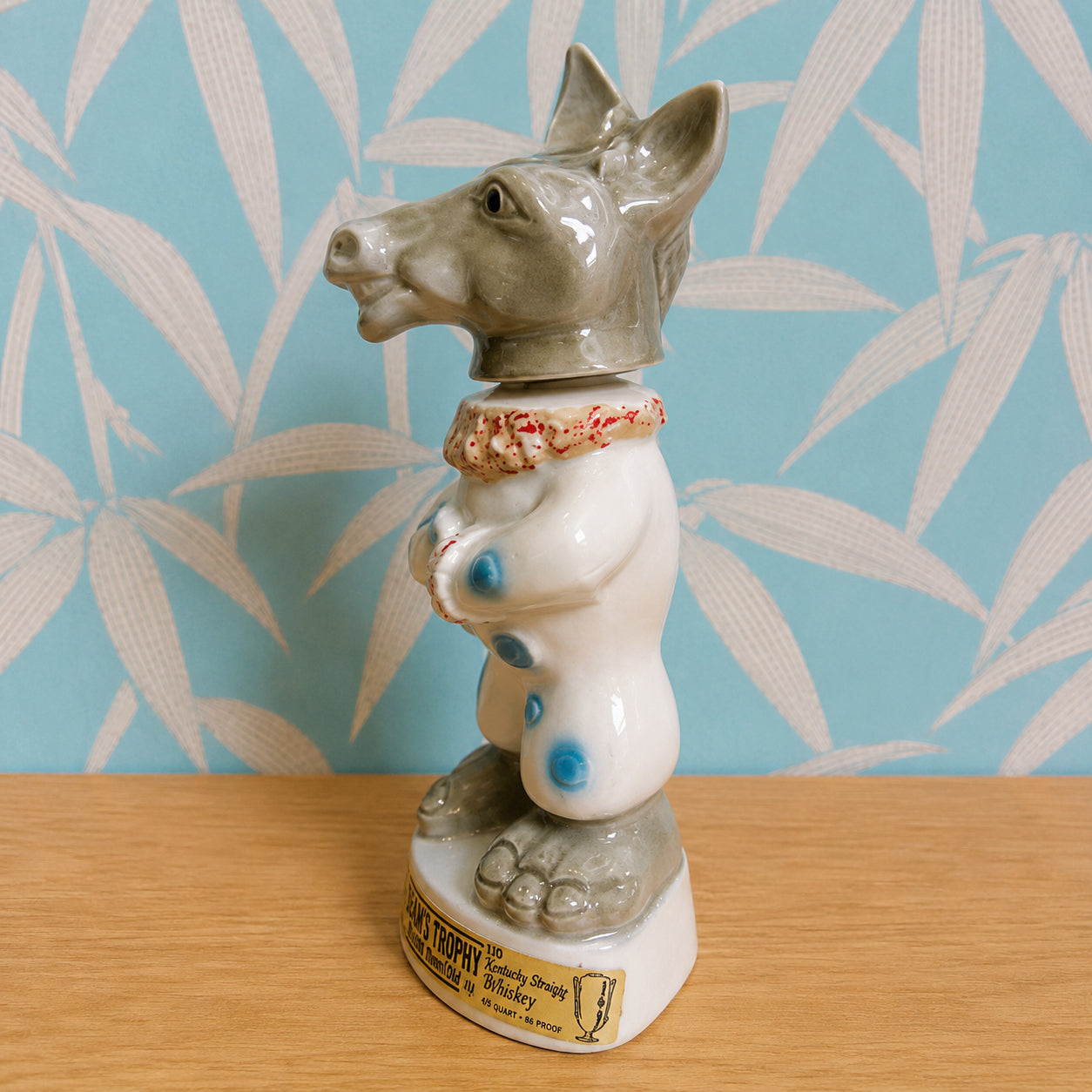 1968 Jim Bean Beams Trophy ceramic donkey whisky decanter