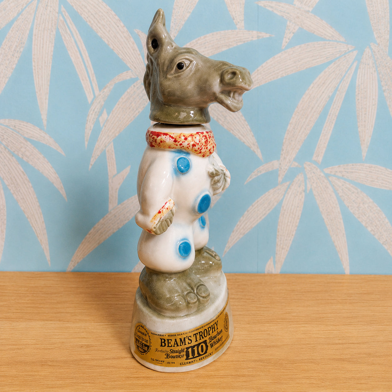 1968 Jim Bean Beams Trophy ceramic donkey whisky decanter