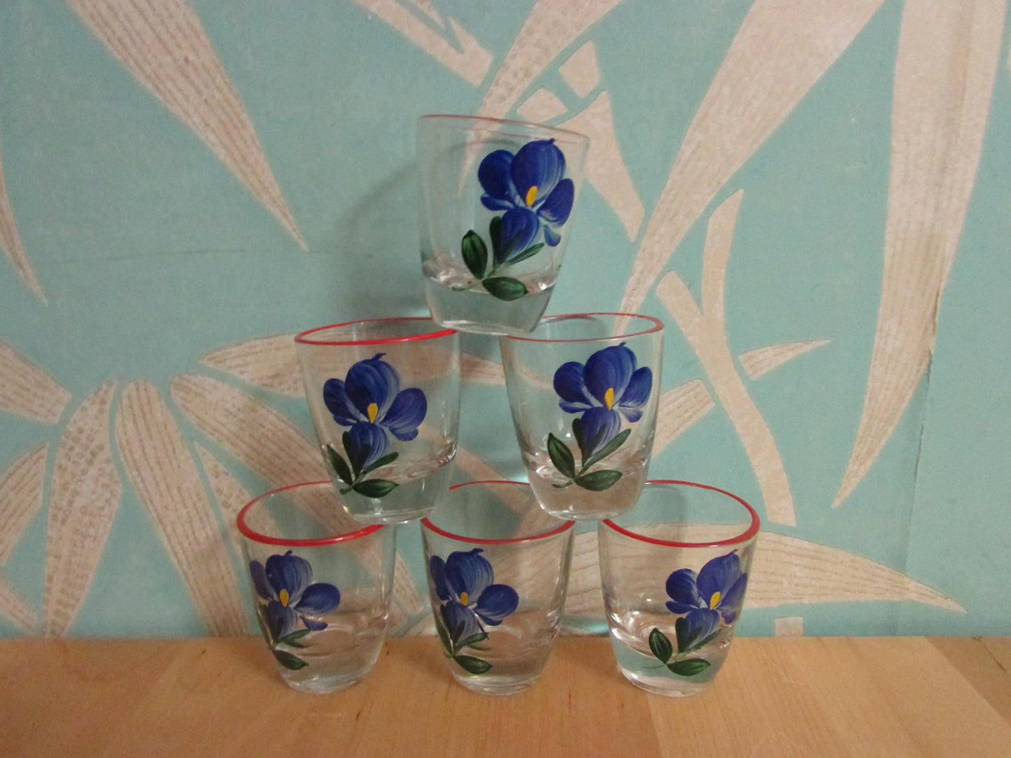 1960s/70s Innsbruck Austria hand-painted glass decanter set, original box