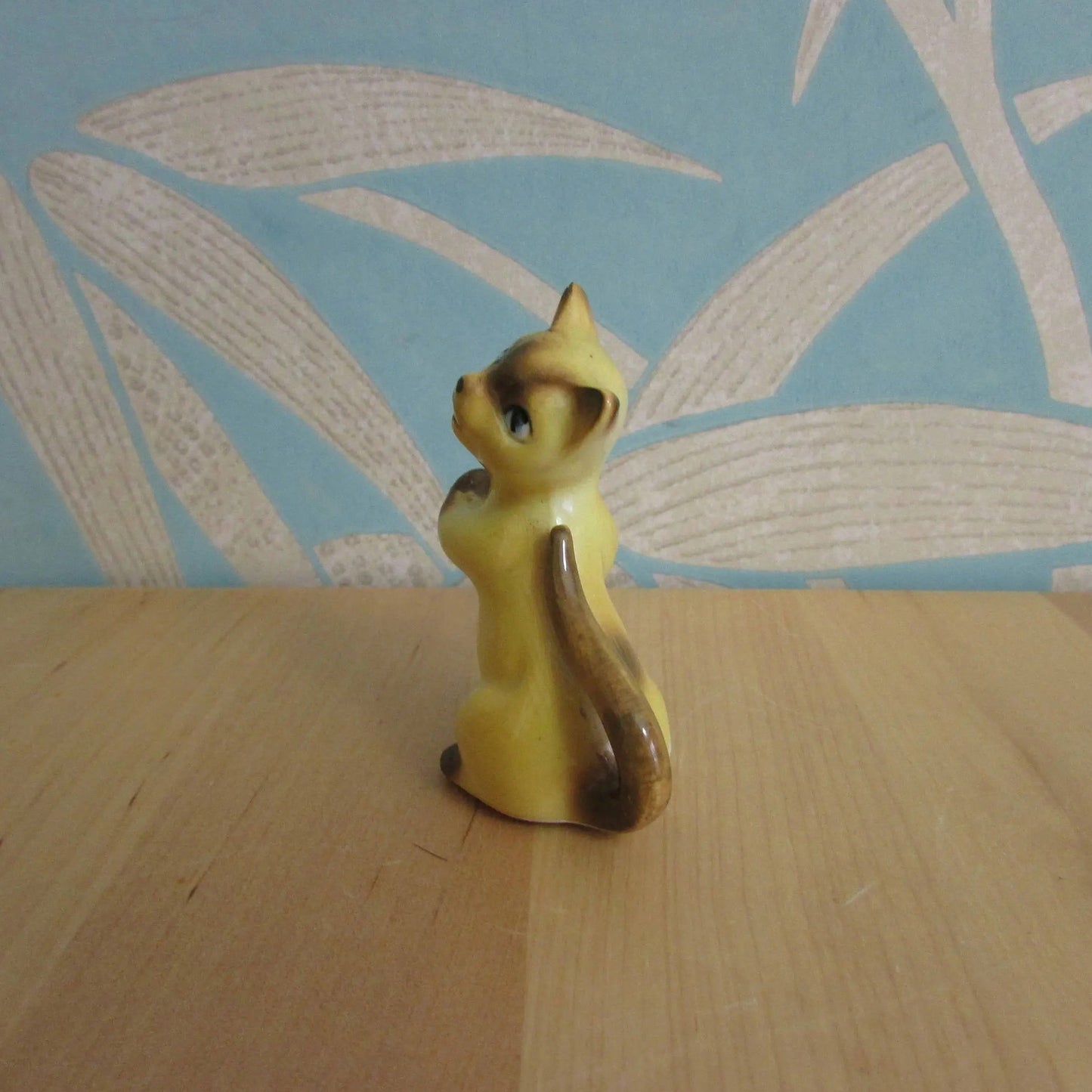Pair of vintage Japanware ceramic playful kitten figurines