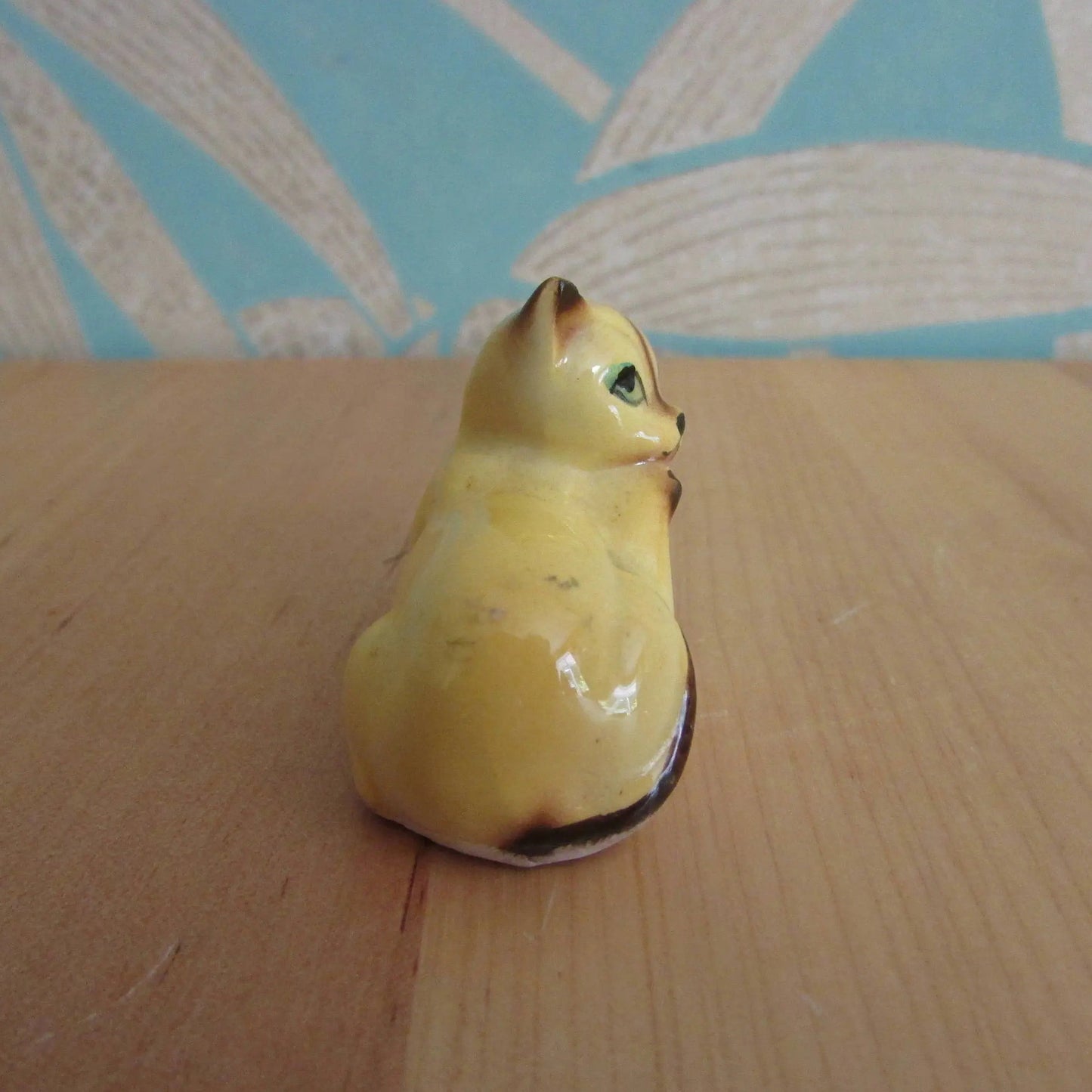 Pair of vintage Japanware ceramic playful kitten figurines
