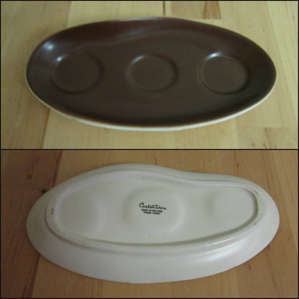 1950s Carlton Ware brown & cream "Windswept" cruet set