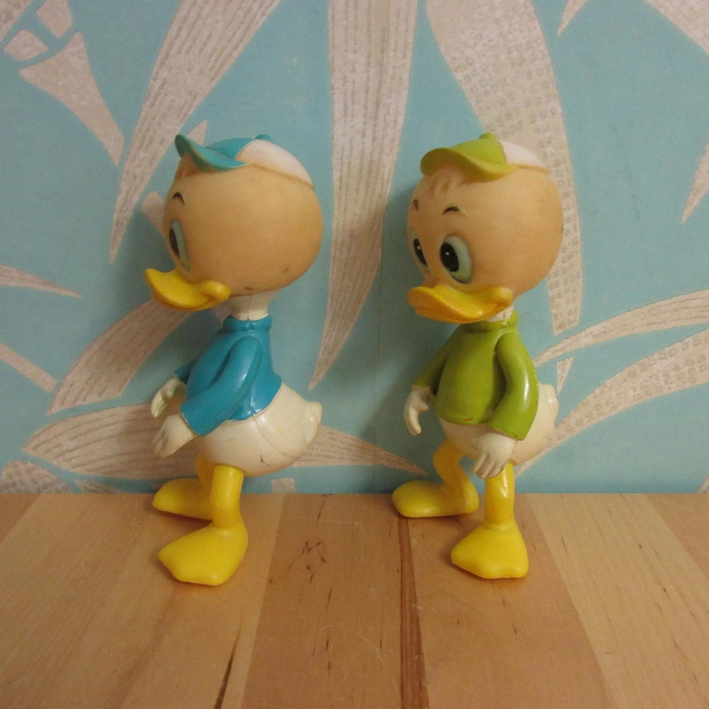 Vintage Walt Disney Productions bendable Dewey, and Louie figurines