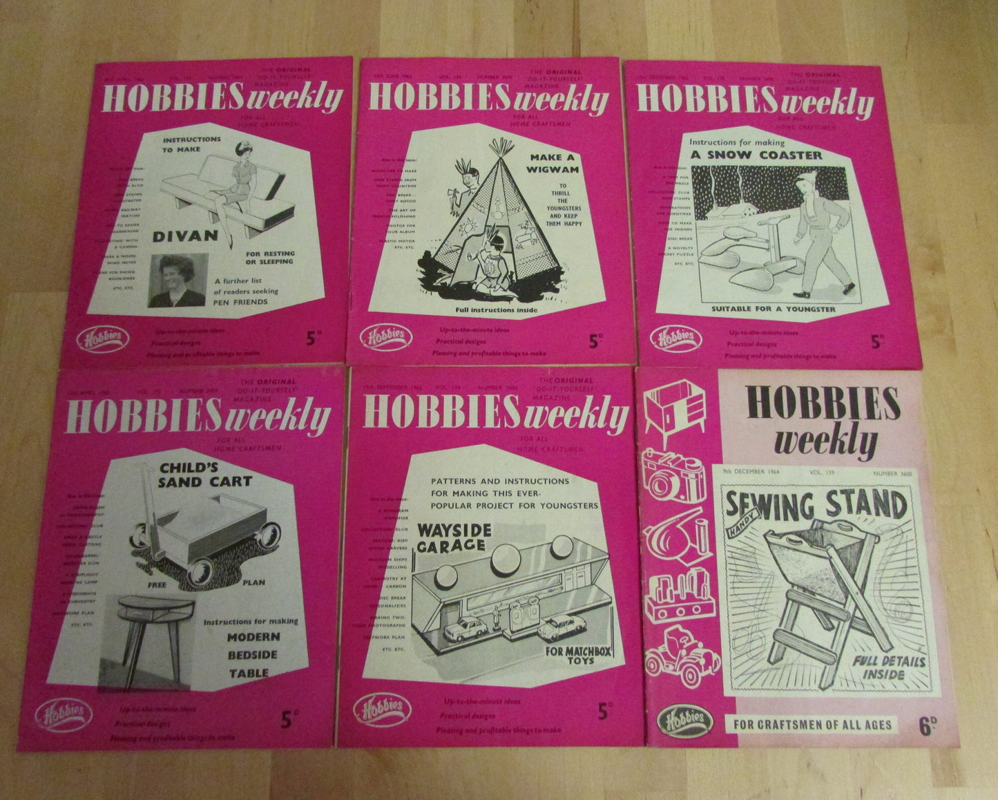 Job lot 1960s Hobbies Weekly do-it-yourself magazines "for all home craftsmen"