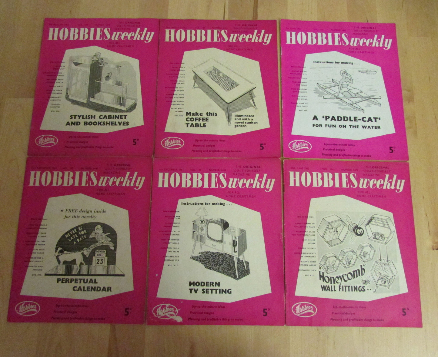Job lot 1960s Hobbies Weekly do-it-yourself magazines "for all home craftsmen"