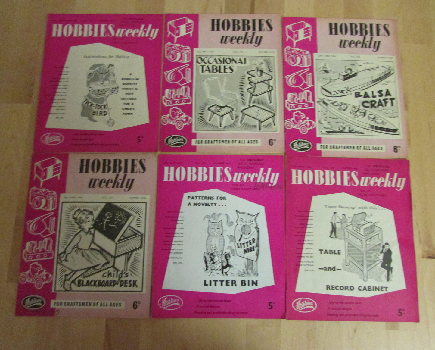 Job lot 1960s Hobbies Weekly do-it-yourself magazines "for all home craftsmen"