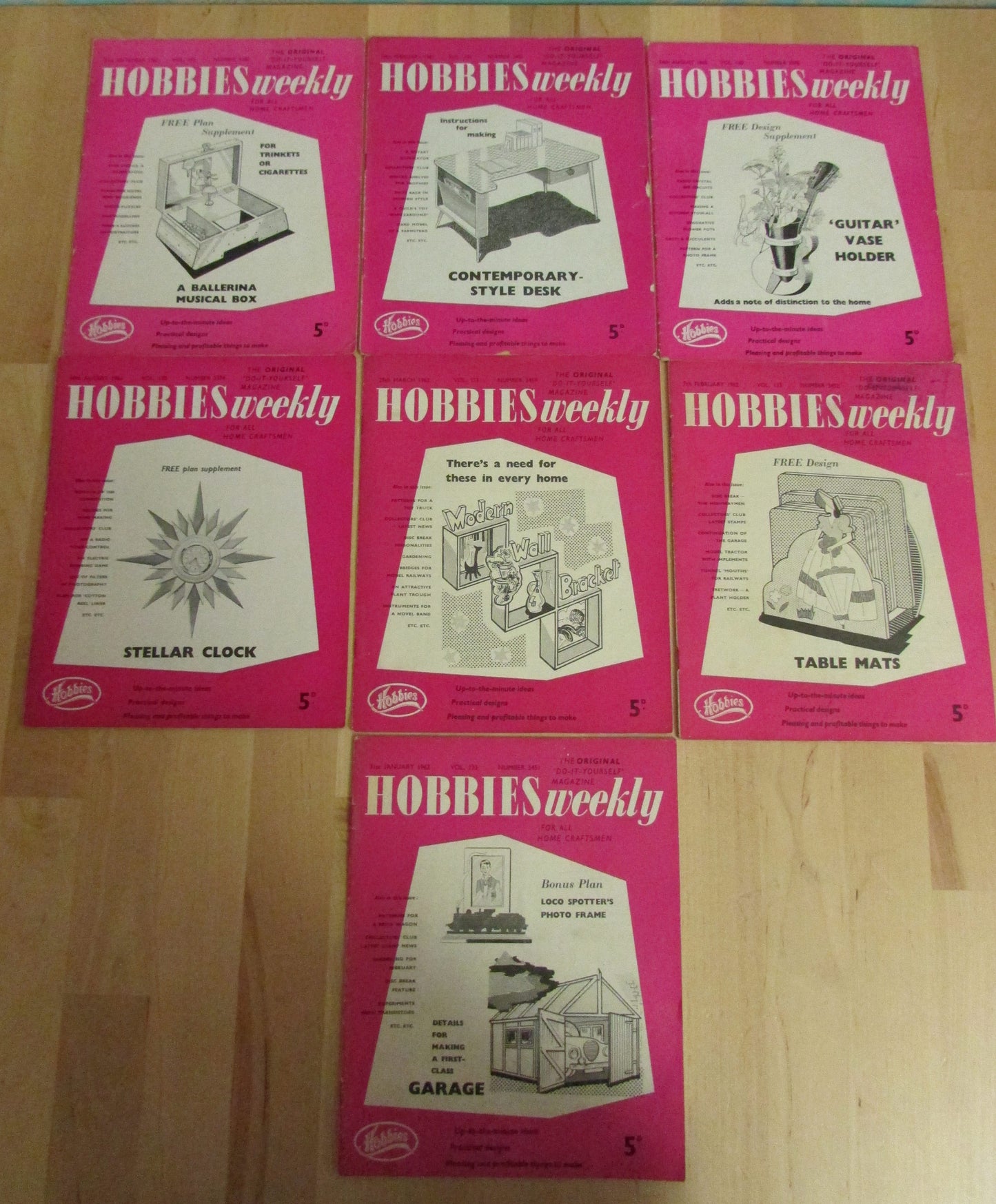 Job lot 1960s Hobbies Weekly do-it-yourself magazines "for all home craftsmen"