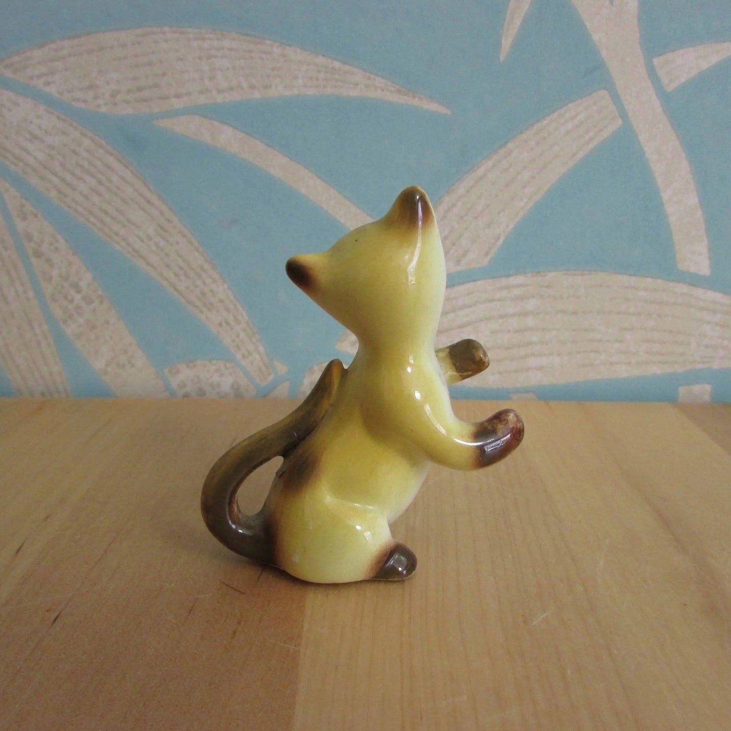 Pair of vintage Japanware ceramic playful kitten figurines