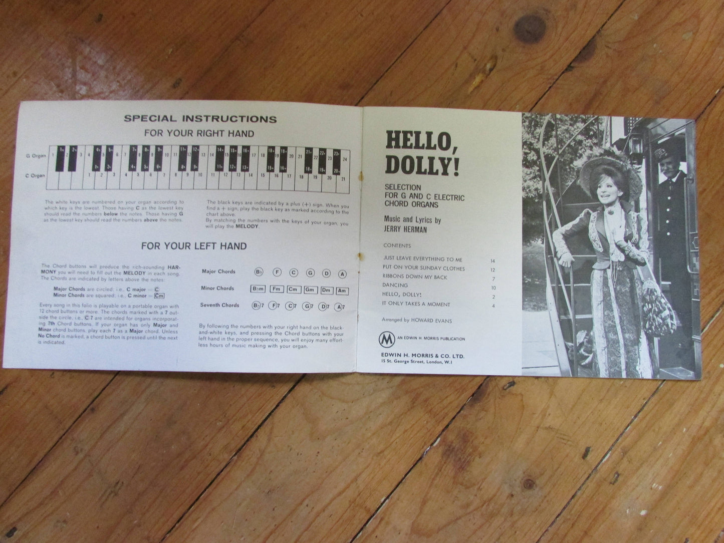 Electric chord organ arrangements for "Hello Dolly" starring Barbra Streisand (Softback, 1970)