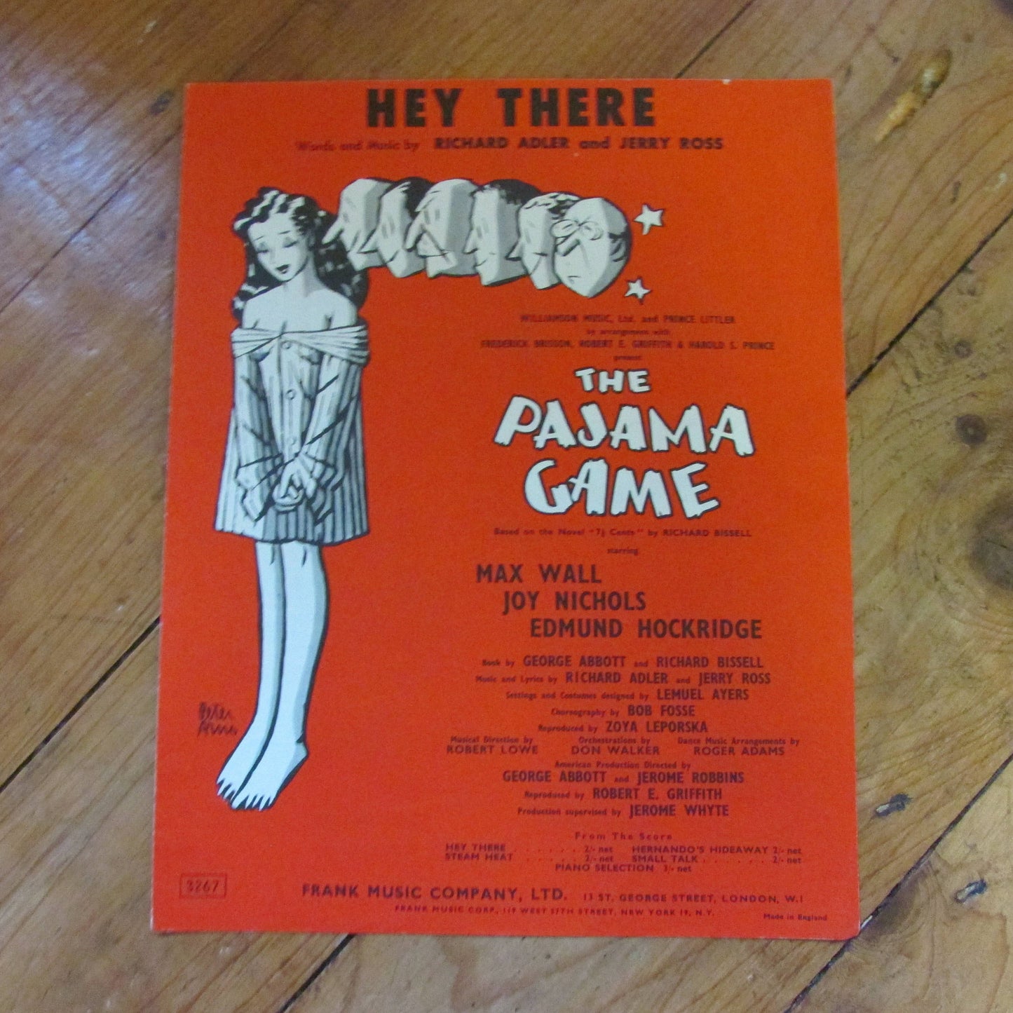 Piano arrangement for "Hey There" from "The Pajama Game (Softback, 1950s)