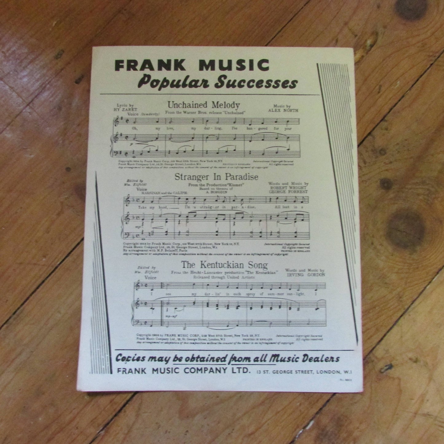 Piano arrangement for "Hey There" from "The Pajama Game (Softback, 1950s)