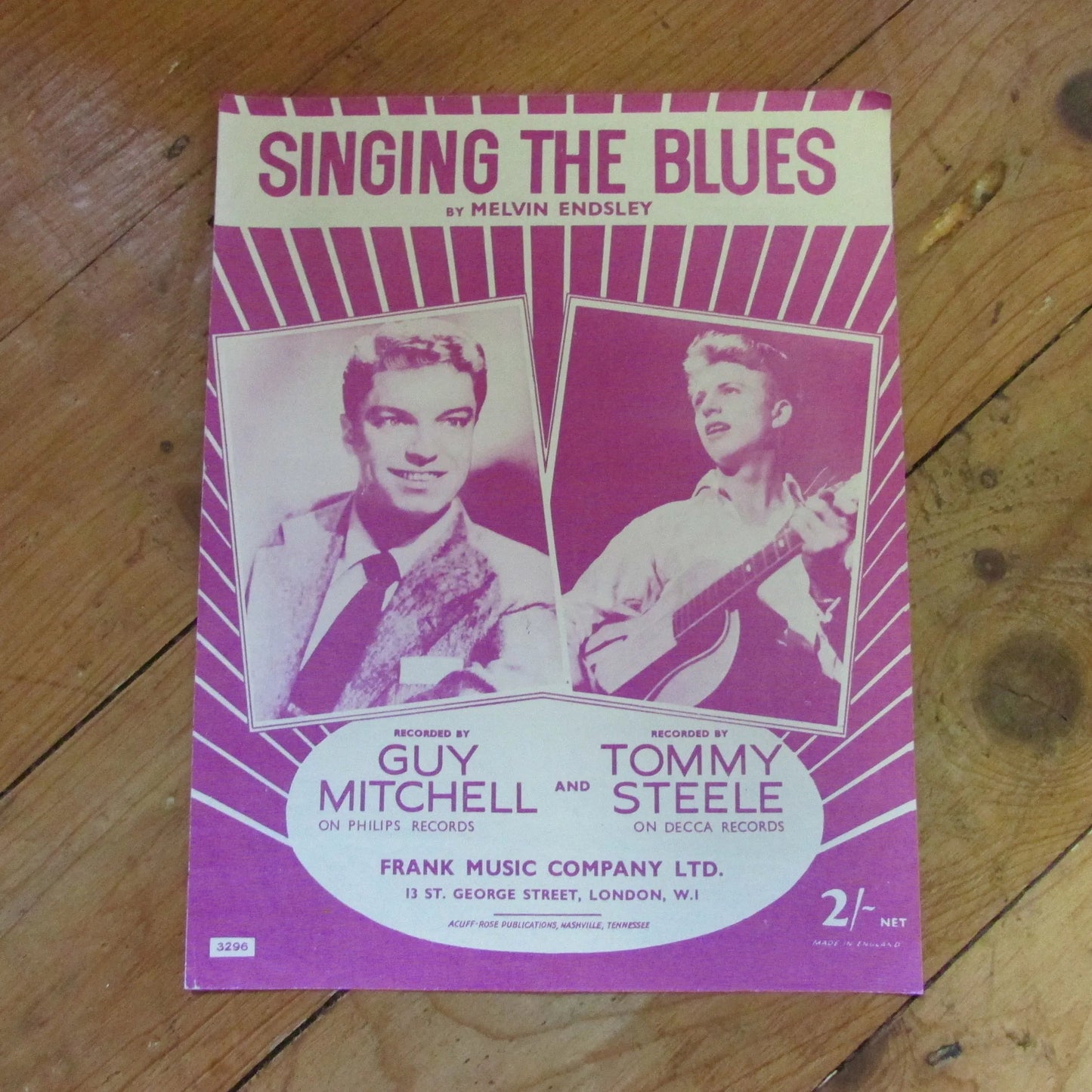 Sheet music for "Singing The Blues", as recorded by Tommy Steele (Softback, 1954)