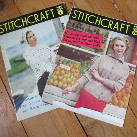 Two 1950s Stitchcraft pattern booklets, November 1955, & 1957