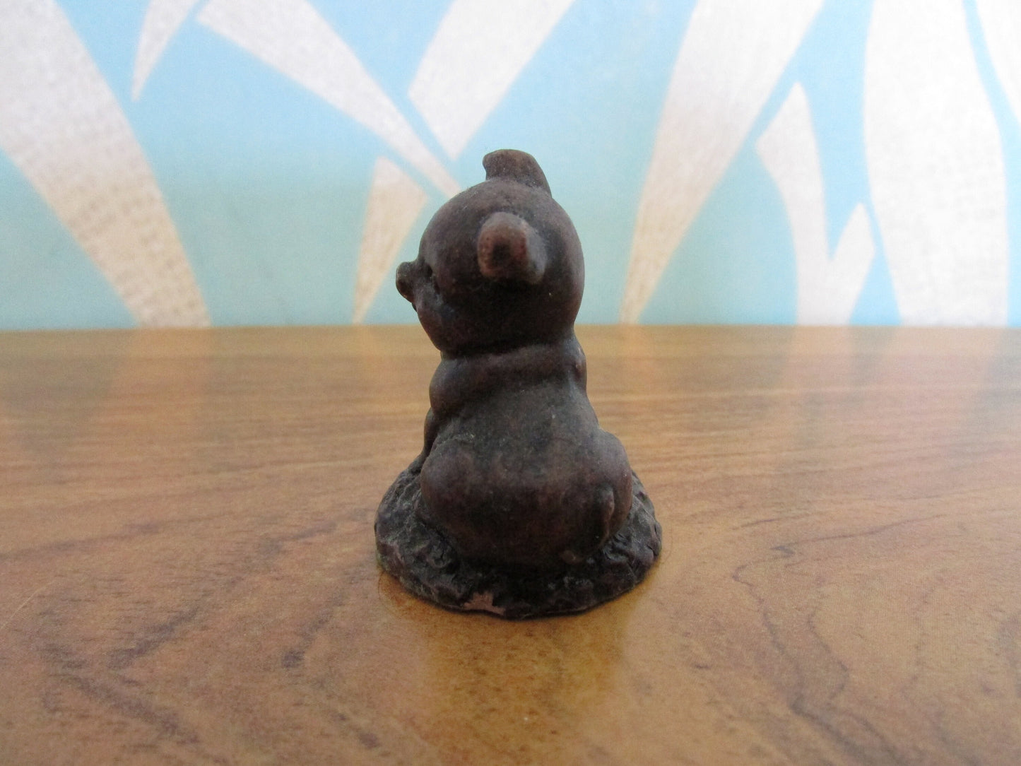Vintage miniature carved resin piglet figurine