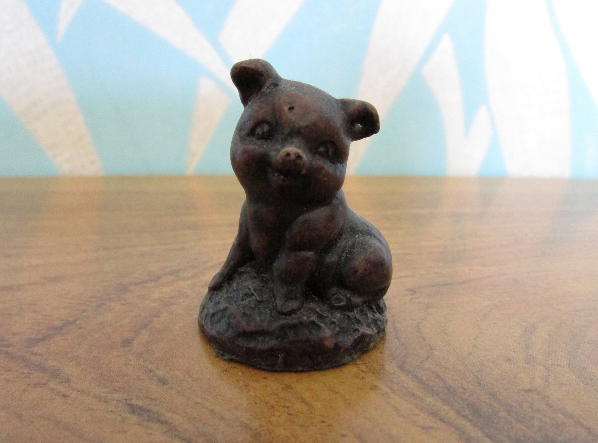 Vintage miniature carved resin piglet figurine