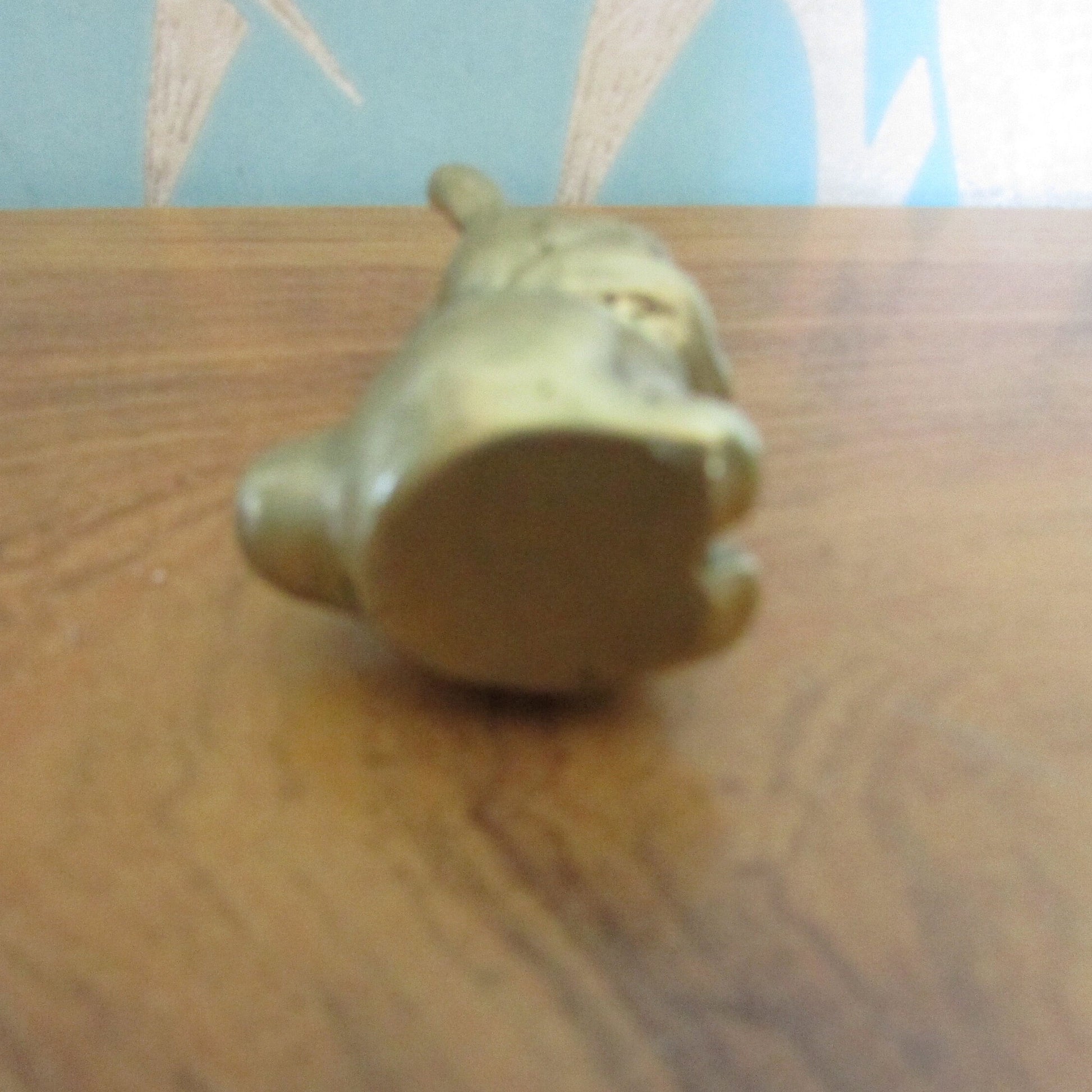 Vintage solid brass smiling rabbit figurine