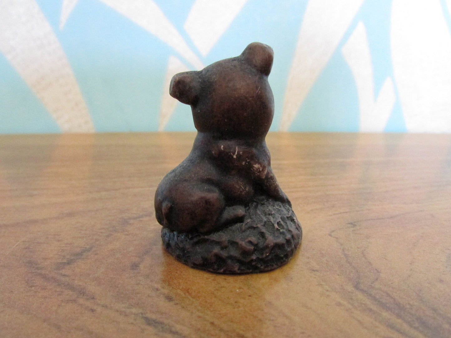 Vintage miniature carved resin piglet figurine