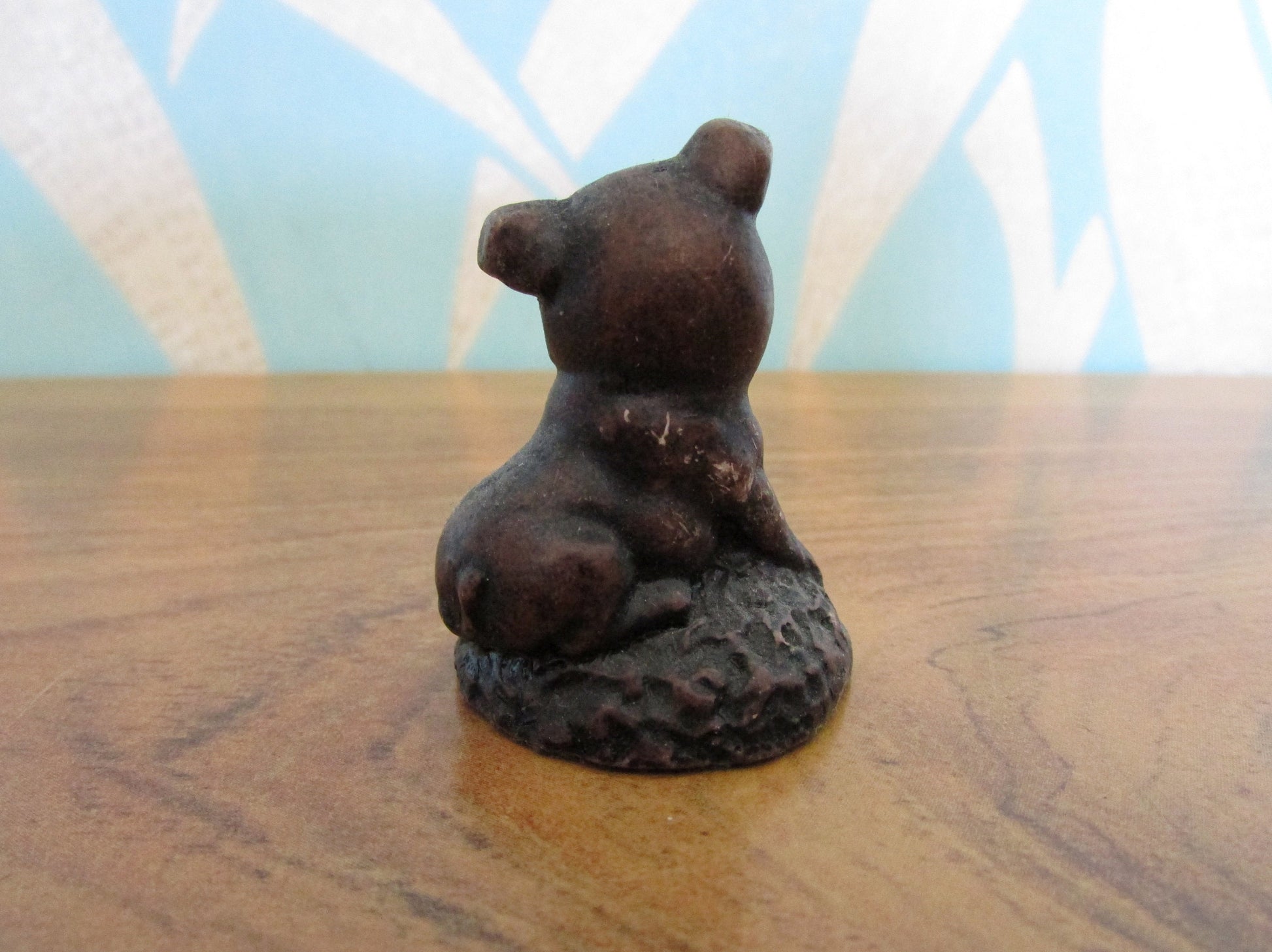 Vintage miniature carved resin piglet figurine